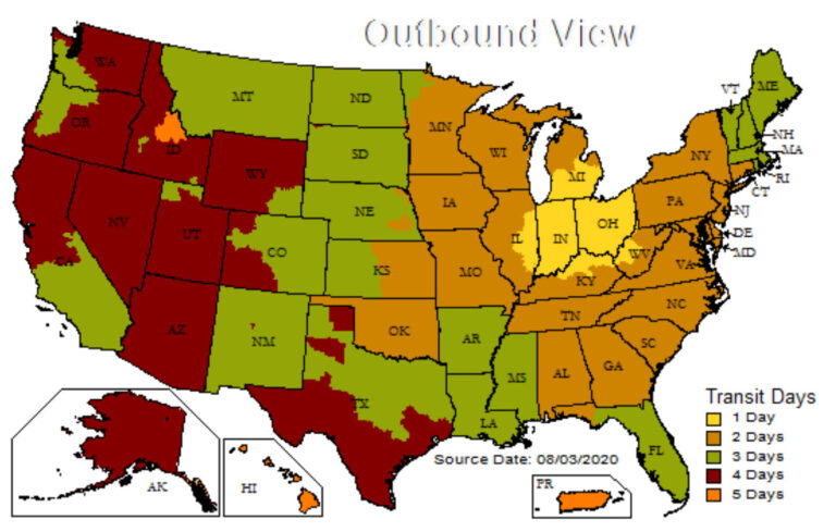 Ups Rates Calculator Estimate   Shipping Map 8 24 2020 768x489 